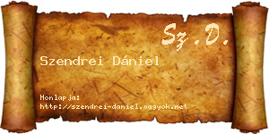 Szendrei Dániel névjegykártya